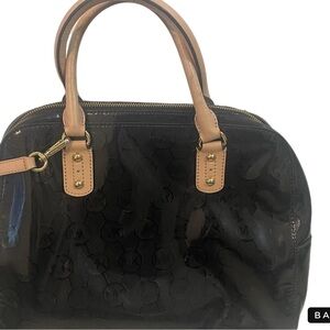 Black Michael kors leather fabric handbag